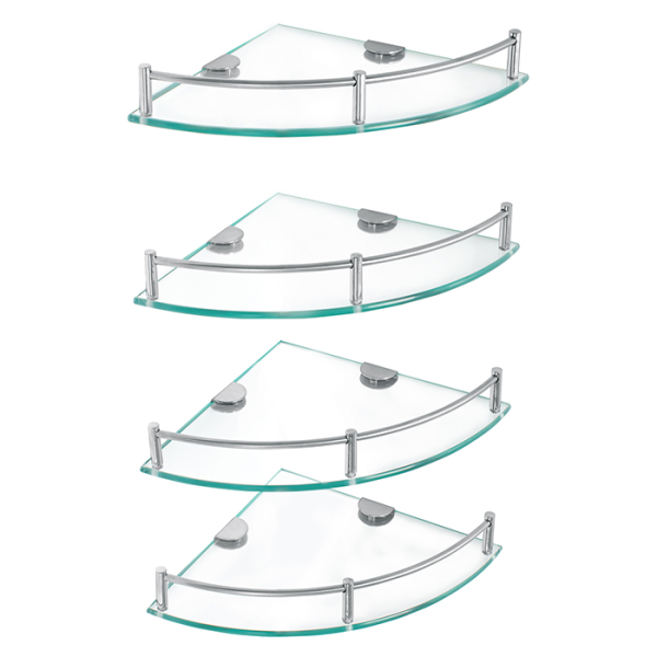 Ensemble De 4 Étagères D'Angle En Verre 24X38 Cm