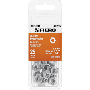 Écrous Hexagonaux En Acier Galvanisé 6,4Mm 25 Pièces