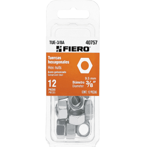 Écrous Hexagonaux En Acier Galvanisé 9,5Mm 12 Pièces