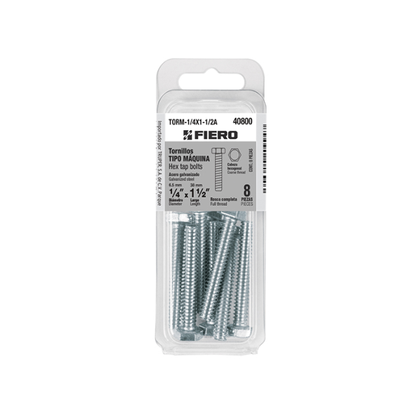 Boulon Hexagonal 6,4X38,1Mm 8Pièces