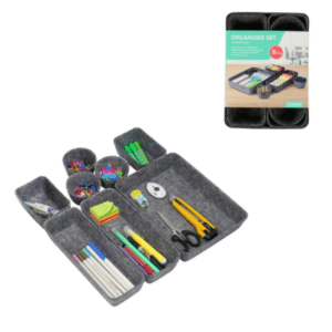 Set De 8 Organiseurs De Tiroir Gris 28 Cm