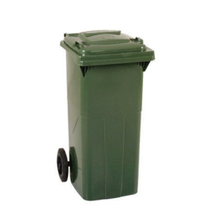 Poubelle avec roue et pédale 120l vert