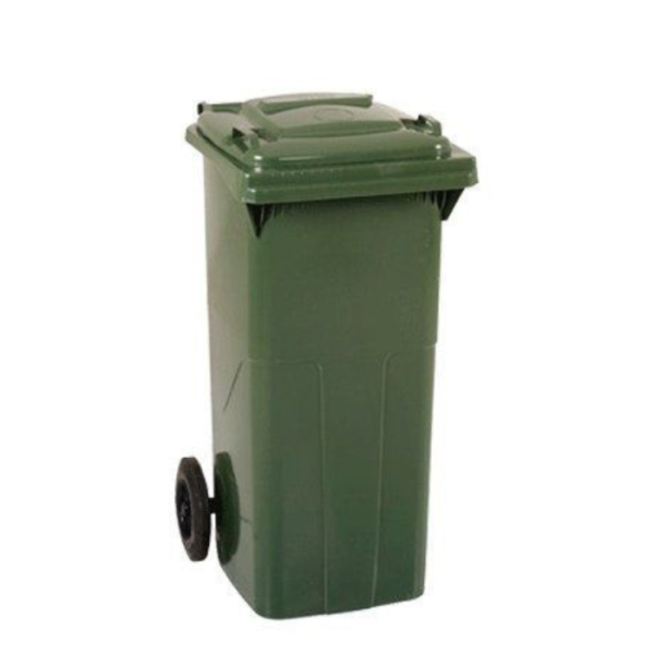 Poubelle avec roue et pédale 120l vert