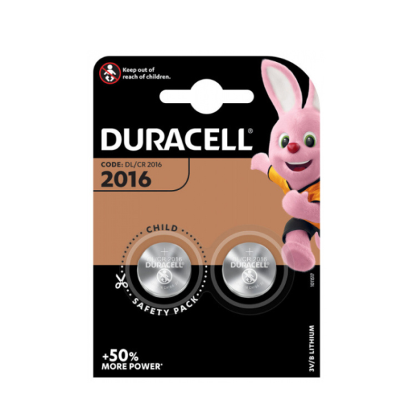 Pile bouton lithium CR2016 duracell  2 pièces