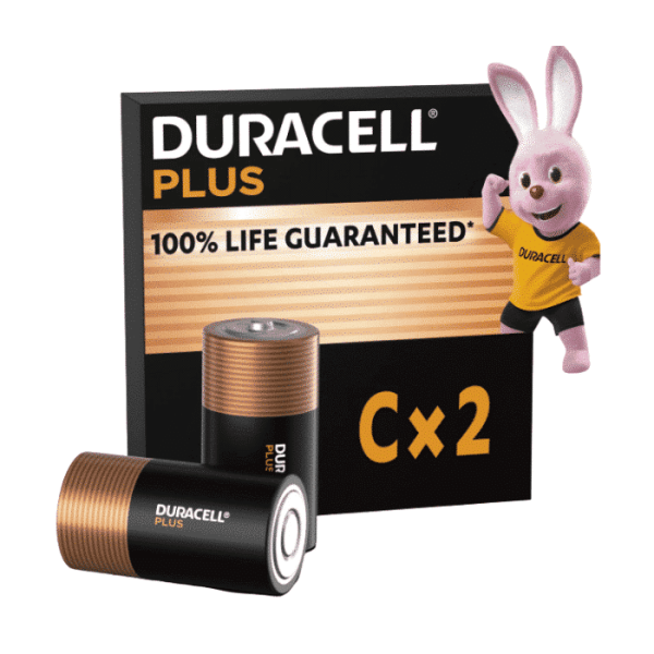 Piles alcaline duracell plus C2/ 2 pièces