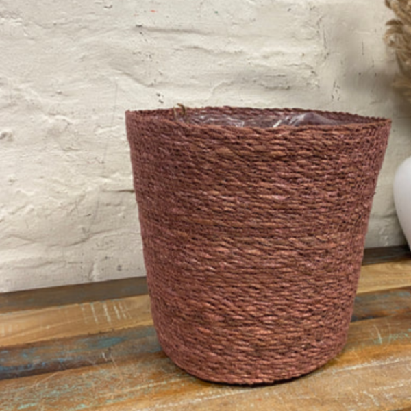 Pot De Fleurs Herbe De Mer Rose 28Cm