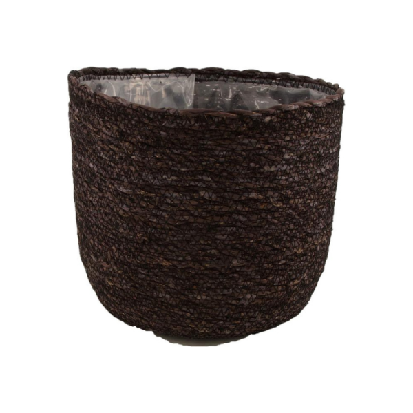 Pot De Fleur Herbe De Mer Avec Plastique Noir 22Cm