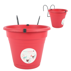 Planteur À Crochet Plastique Rouge 20 Cm