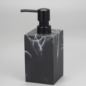 Distributeur De Savon Avec Pompe En Polyrésine Effet Marbre Noir Lusso