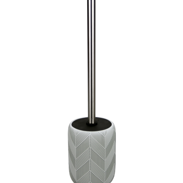 Brosse Wc Avec Support En Polyrésine Gris Clair Lusso