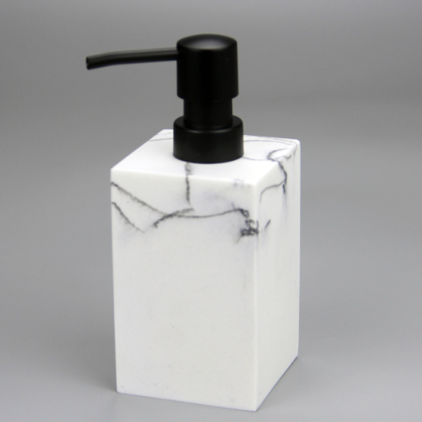 Distributeur De Savon En Polyrésine Effet Marbre Blanc Lusso