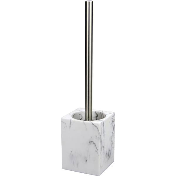 Brosse Wc Avec Supporte N Polyrésine Effet Marbre Blanc Lusso