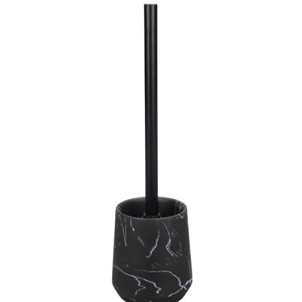 Brosse Wc Avec Support En Polyrésine Effet Marbre Noire Lusso