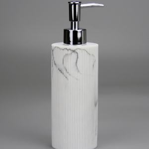 Distributeur De Savon En Polyrésine Effet Marbre Blanc Lusso