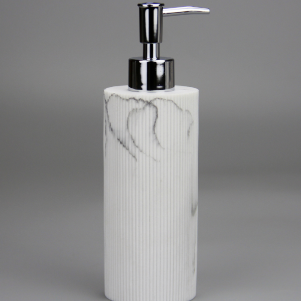 Distributeur De Savon En Polyrésine Effet Marbre Blanc Lusso