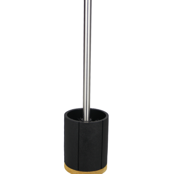 Brosse Wc Avec Support En Polyrésine Et Bois Noire Lusso