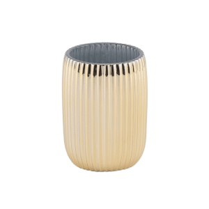 Gobelet avec rayures en verre doré lusso