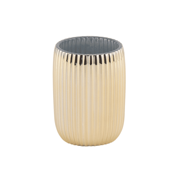 Gobelet avec rayures en verre doré lusso
