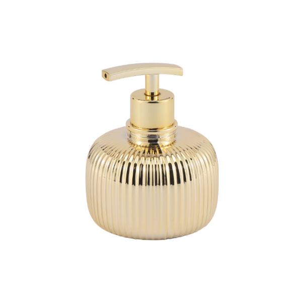 Distributeur de savon avec rayures en verre doré 340ml lusso