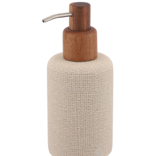 Distributeur De Savon En Polyresine Avec Pompe En Bois 300Ml Lusso
