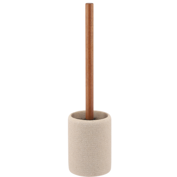 Brosse Wc Avec Support En Polyresine Et Manche En Bois Lusso