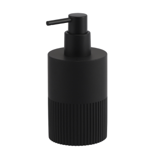 Distributeur De Savon Avec Rayures En Polyresine Noir Lusso