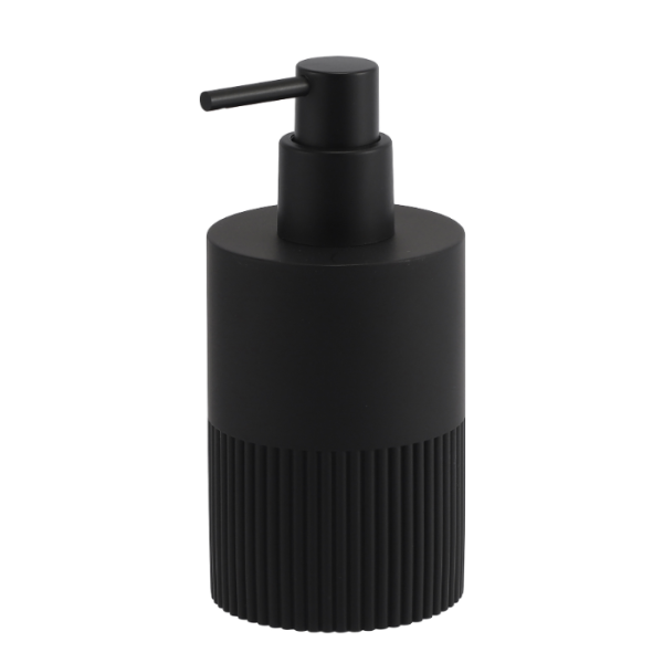 Distributeur De Savon Avec Rayures En Polyresine Noir Lusso