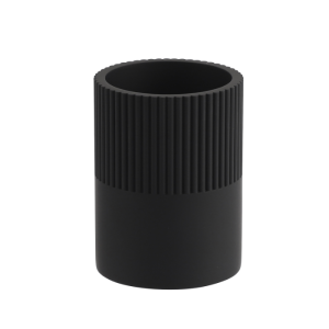 Gobelet Avec Rayures En Polyresine Noir Lusso