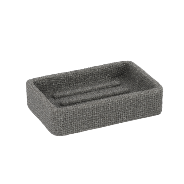Porte-Savon En Polyresine Gris Lusso
