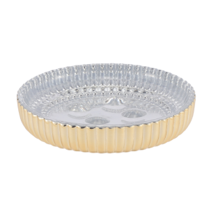 Porte-savon avec rayures en verre doré lusso