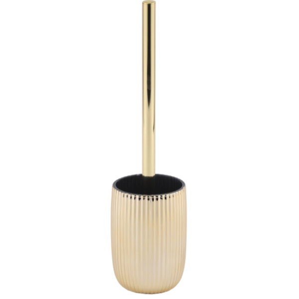 Brosse wc avec support a rayures en verre doré lusso