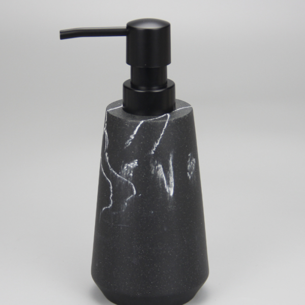 Distributeur De Savon En Polyrésine Effet Marbre Noire Lusso