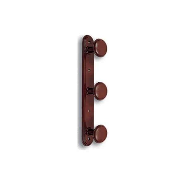 Porte-Manteau En Acier 3 Supports Marron