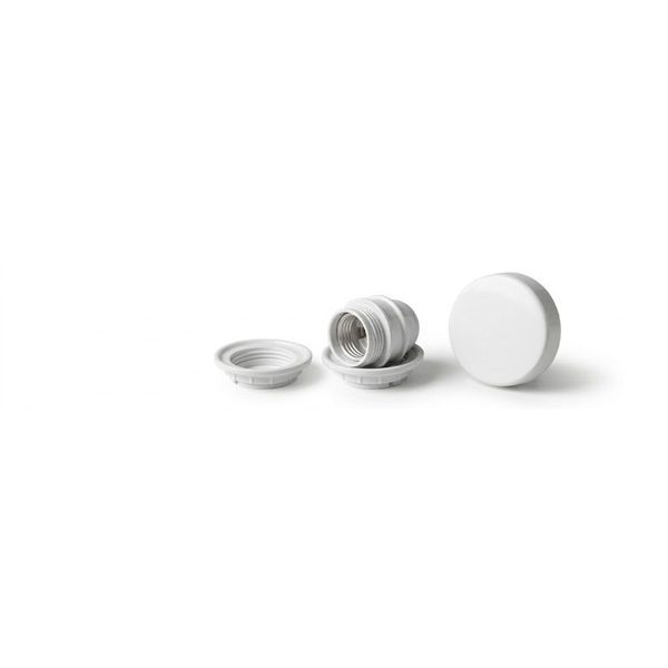 Douille E27 blanc demi-filtre + rond