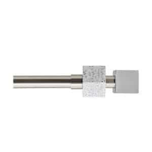 Kit tringle à rideaux extensible 120-210 cm ⌀19 cm embout cubique argent mat