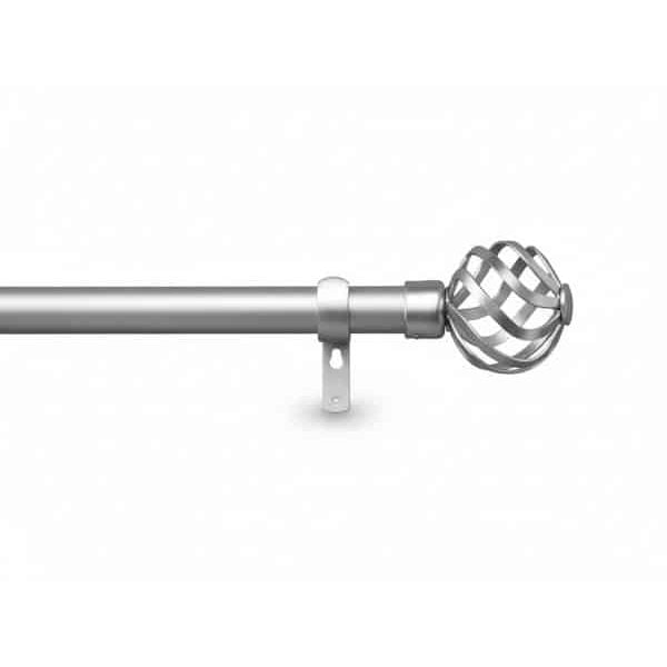 Kit tringle à rideaux extensible 210‑380 cm ⌀ 28 cm embout florence argent
