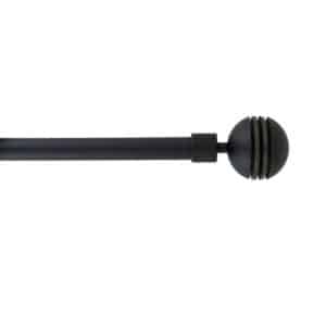 Kit Tringle À Rideaux Extensible 120–210 Cm Ø19 Mm Embout Zenitude Noir Mat