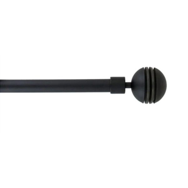 Kit Tringle À Rideaux Extensible 120–210 Cm Ø19 Mm Embout Zenitude Noir Mat
