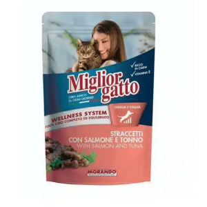 Sachet humide pour chat au saumon et au thon 100 g