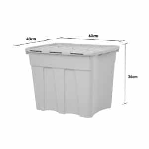 Boîte De Rangement En Plastique Recyclé Gris Doux 80 L