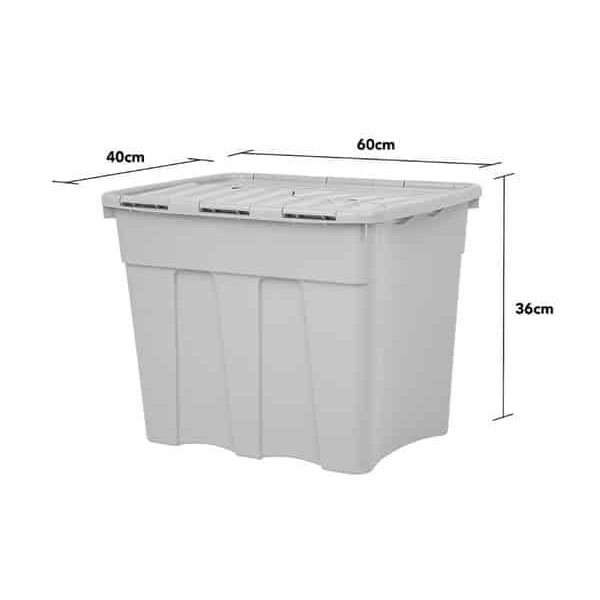 Boîte De Rangement En Plastique Recyclé Gris Doux 80 L