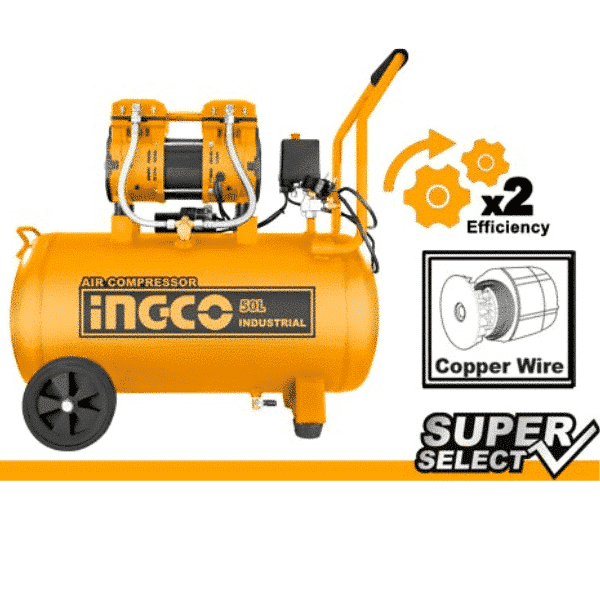 Compresseur d'air silencieux 50 l 1100w 8 bar