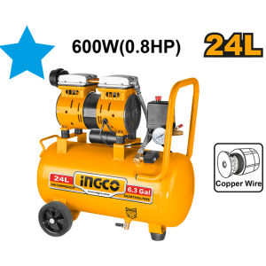 Compresseur silencieux 24l 600w 0.8hp