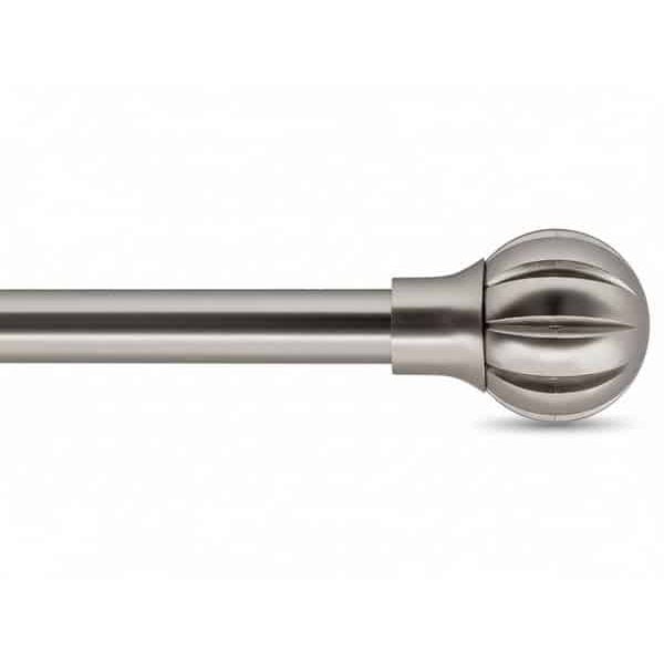 Kit tringle à rideaux extensible  210‑380 cm ø19 mm embout zenitude argent