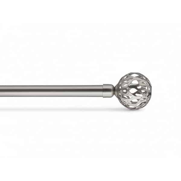 Kit tringle à rideaux extensible  120‑210 cm ø19 mm embout retro  argent