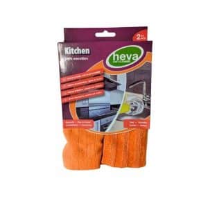 2 lavettes microfibres cuisine 35x35cm