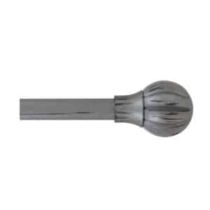Kit tringle à rideaux extensible 210‑380 cm   ø19 mm argent/noir embout boule