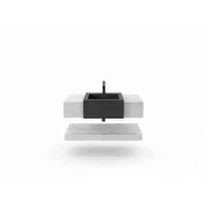 Meuble De Sdb 1000X500X150Mm Ardoise Blanc/Noir