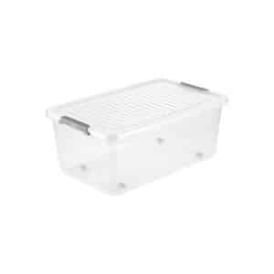 Boite De Rangement Avec Roues Transparent 37L