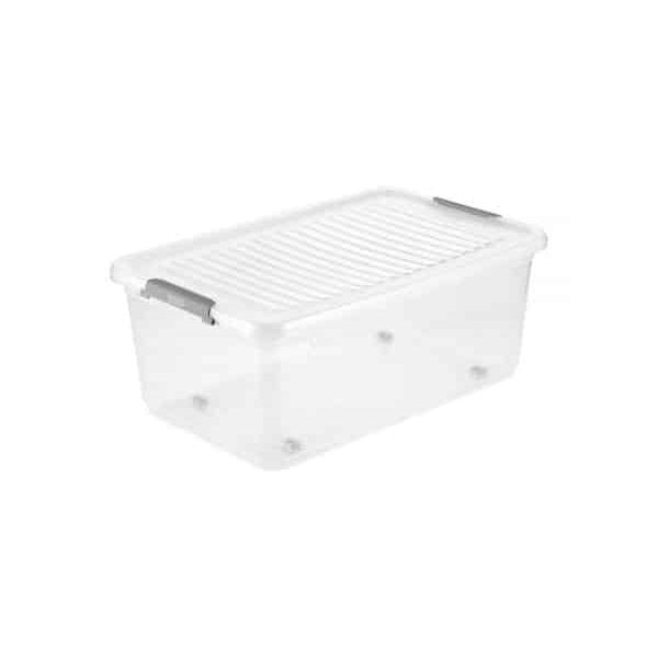 Boite De Rangement Avec Roues Transparent 37L